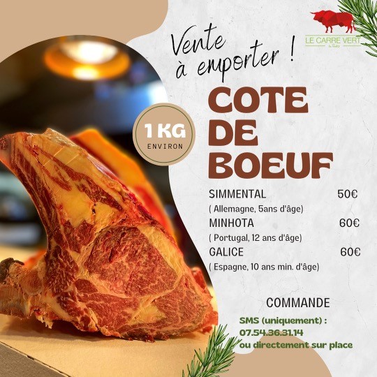 NOUVEAU : NOS CÔTES DE BOEUF CHEZ VOUS