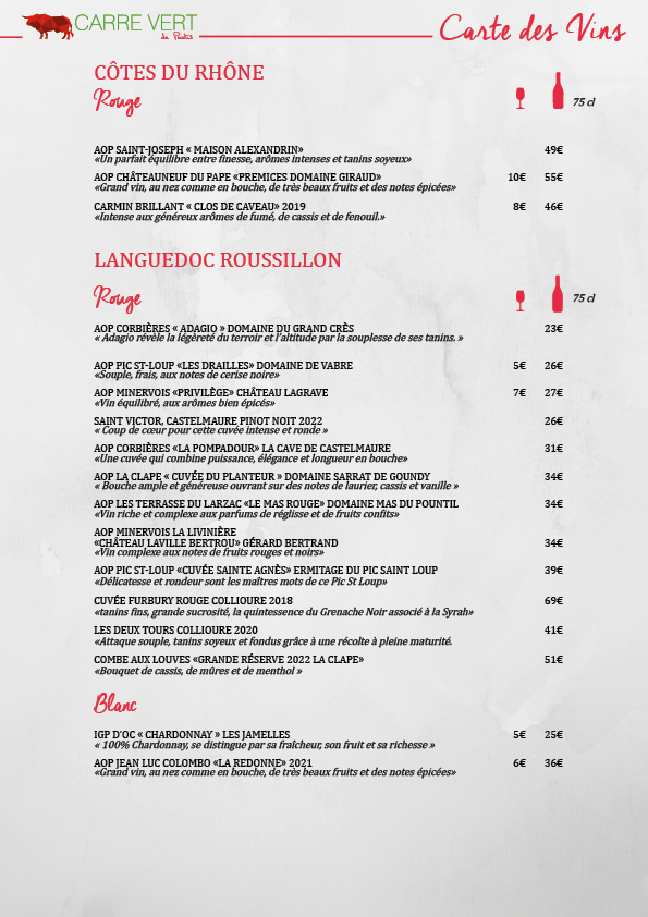 CARTE DES VINS A JOUR 8882